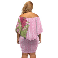 Women's Day Samoa Malu Tattoo Inspired Mix Teuila Family Matching Off Shoulder Short Dress and Hawaiian Shirt Rose Pink LT7 - Polynesian Pride