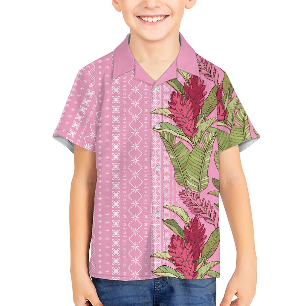 Women's Day Samoa Malu Tattoo Inspired Mix Teuila Family Matching Off Shoulder Short Dress and Hawaiian Shirt Rose Pink LT7 Son's Shirt Rose Pink - Polynesian Pride