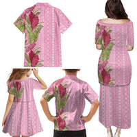 Women's Day Samoa Malu Tattoo Inspired Mix Teuila Family Matching Puletasi and Hawaiian Shirt Rose Pink