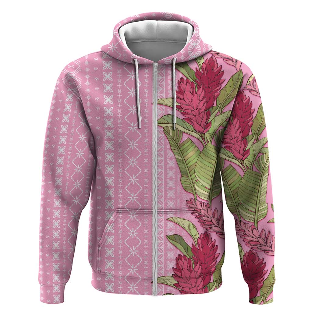 Women's Day Samoa Malu Tattoo Inspired Mix Teuila Hoodie Rose Pink LT7 Zip Hoodie Rose Pink - Polynesian Pride