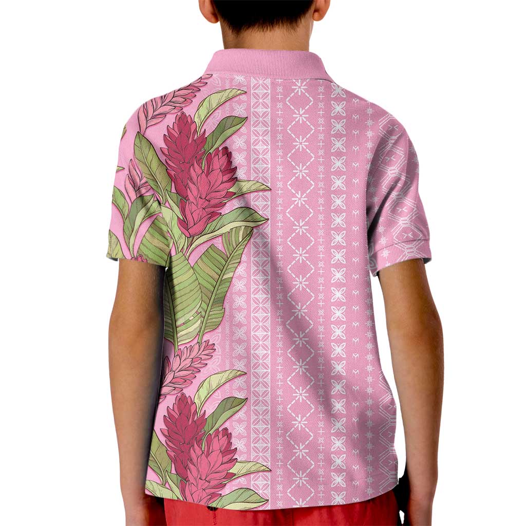 Women's Day Samoa Malu Tattoo Inspired Mix Teuila Kid Polo Shirt Rose Pink