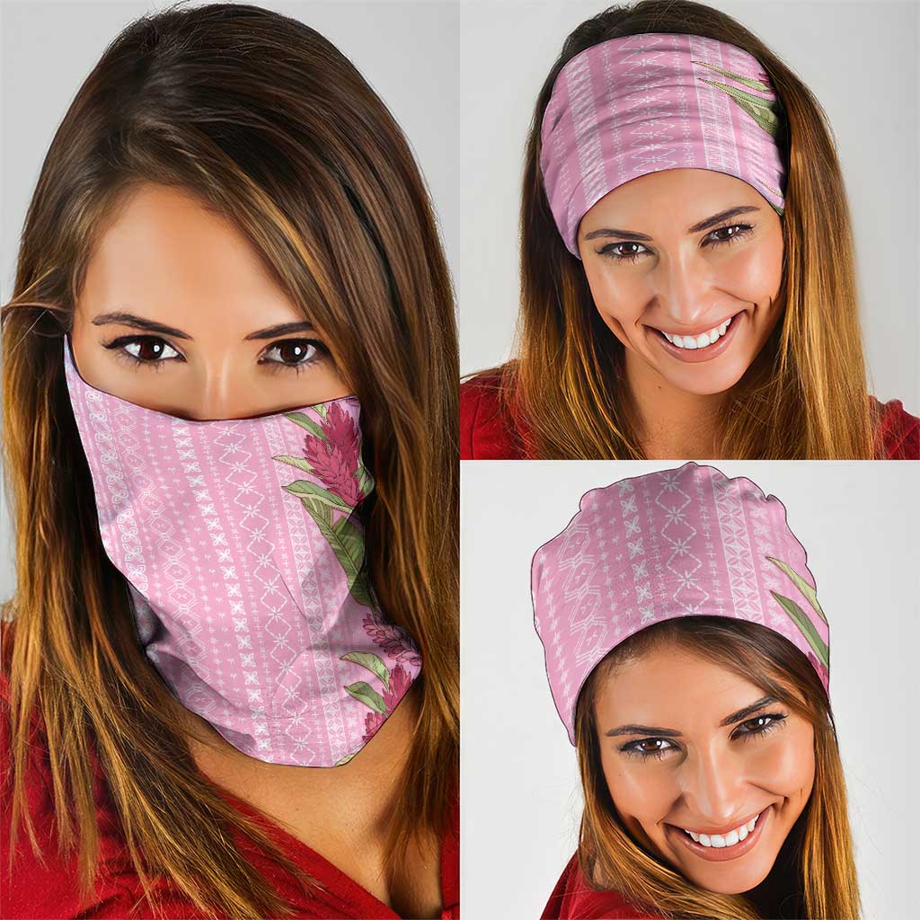 Women's Day Samoa Malu Tattoo Inspired Mix Teuila Neck Gaiter Rose Pink