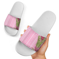 Women's Day Samoa Malu Tattoo Inspired Mix Teuila Slide Sandals Rose Pink LT7 - Polynesian Pride