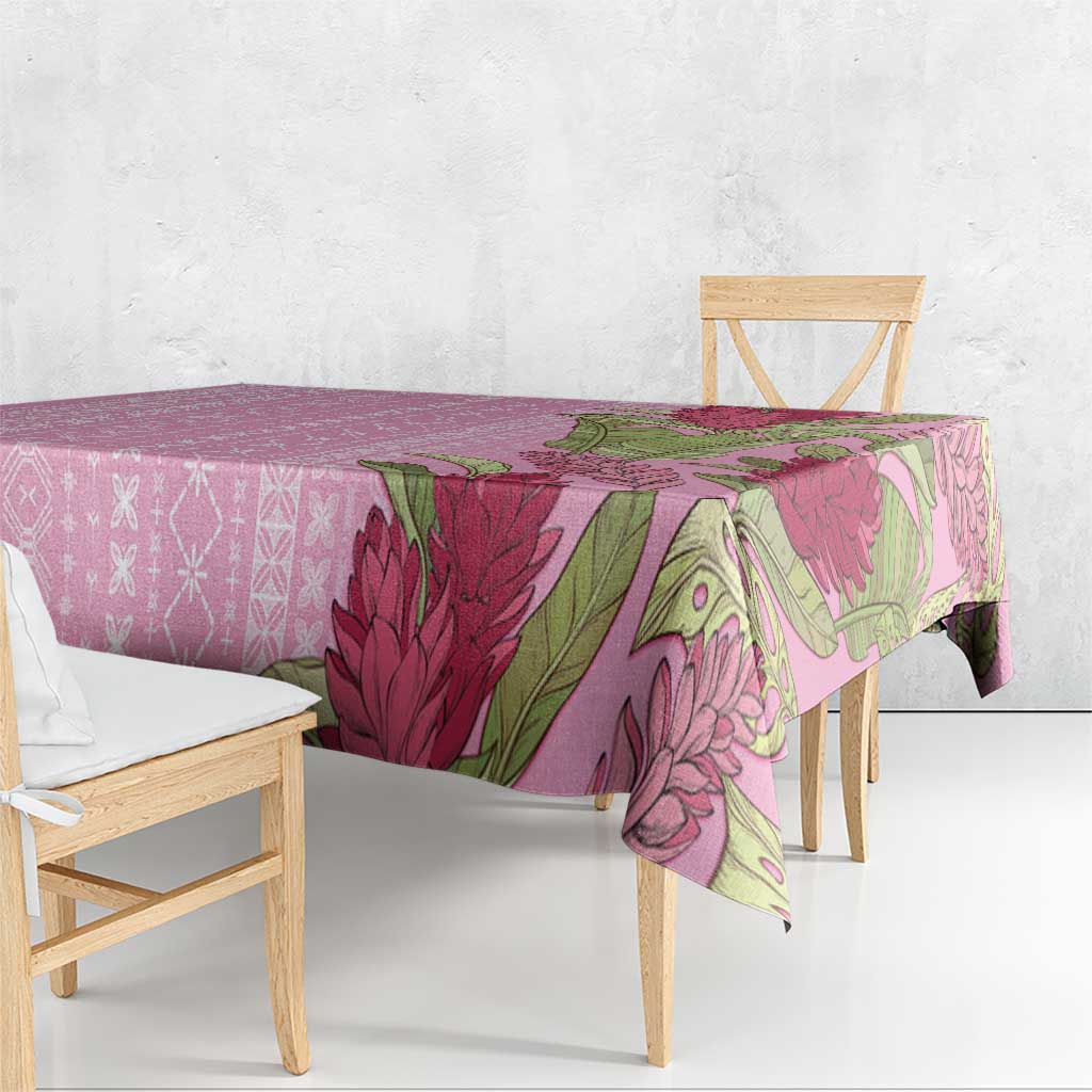 Women's Day Samoa Malu Tattoo Inspired Mix Teuila Tablecloth Rose Pink
