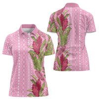 Women's Day Samoa Malu Tattoo Inspired Mix Teuila Women Polo Shirt Rose Pink LT7 - Polynesian Pride