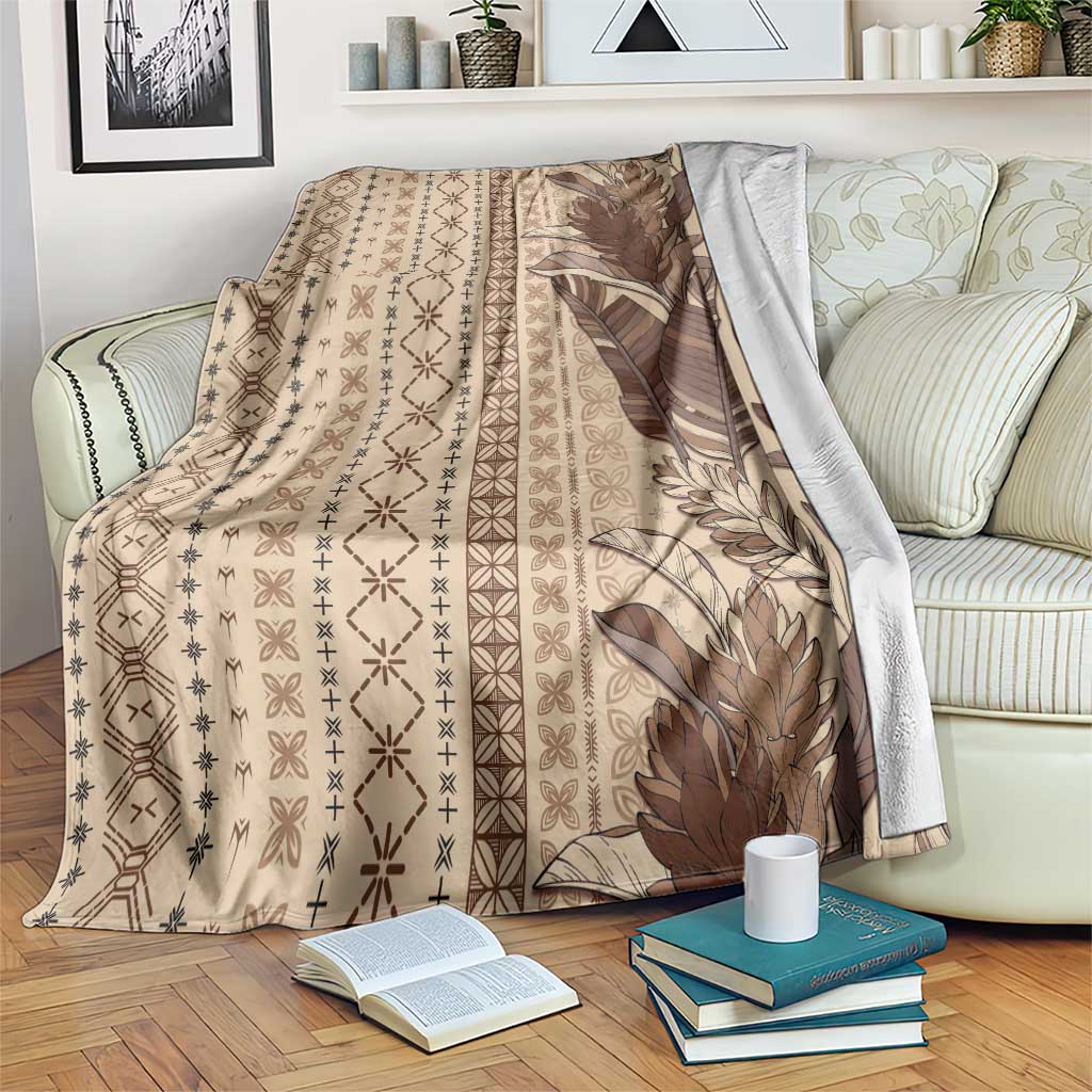 Women's Day Samoa Malu Tattoo Inspired Mix Teuila Blanket Vintage Tapa LT7 Beige - Polynesian Pride