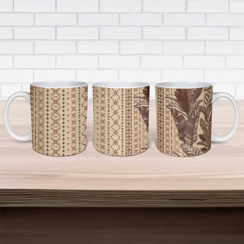 Women's Day Samoa Malu Tattoo Inspired Mix Teuila Ceramic Mug Vintage Tapa