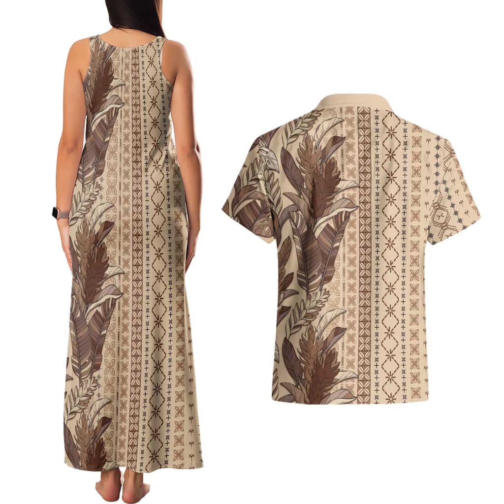 Women's Day Samoa Malu Tattoo Inspired Mix Teuila Couples Matching Tank Maxi Dress and Hawaiian Shirt Vintage Tapa