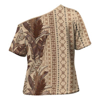 Women's Day Samoa Malu Tattoo Inspired Mix Teuila Cross Shoulder Shirt Vintage Tapa
