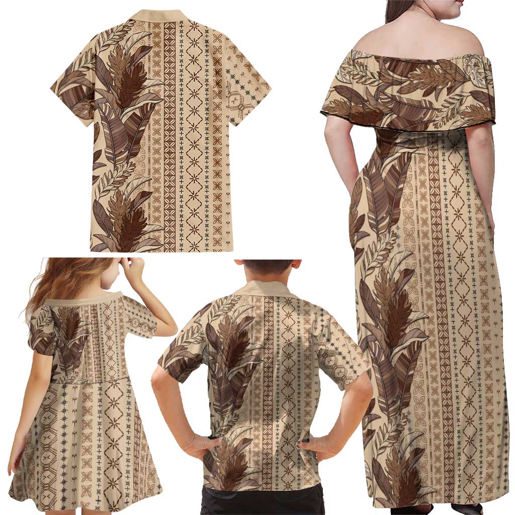 Women's Day Samoa Malu Tattoo Inspired Mix Teuila Family Matching Off Shoulder Maxi Dress and Hawaiian Shirt Vintage Tapa