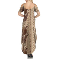 Women's Day Samoa Malu Tattoo Inspired Mix Teuila Family Matching Summer Maxi Dress and Hawaiian Shirt Vintage Tapa