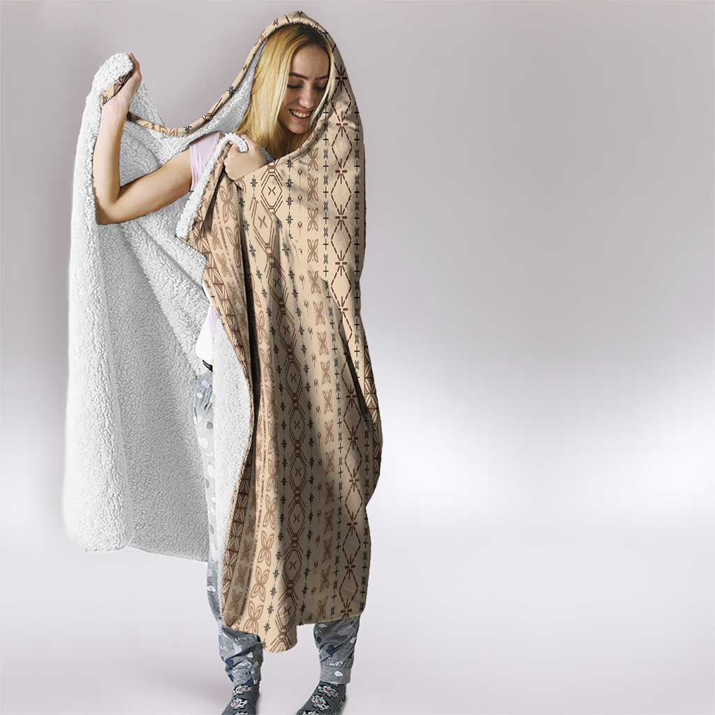 Women's Day Samoa Malu Tattoo Inspired Mix Teuila Hooded Blanket Vintage Tapa