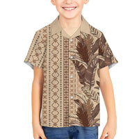 Women's Day Samoa Malu Tattoo Inspired Mix Teuila Kid Hawaiian Shirt Vintage Tapa LT7 Kid Beige - Polynesian Pride