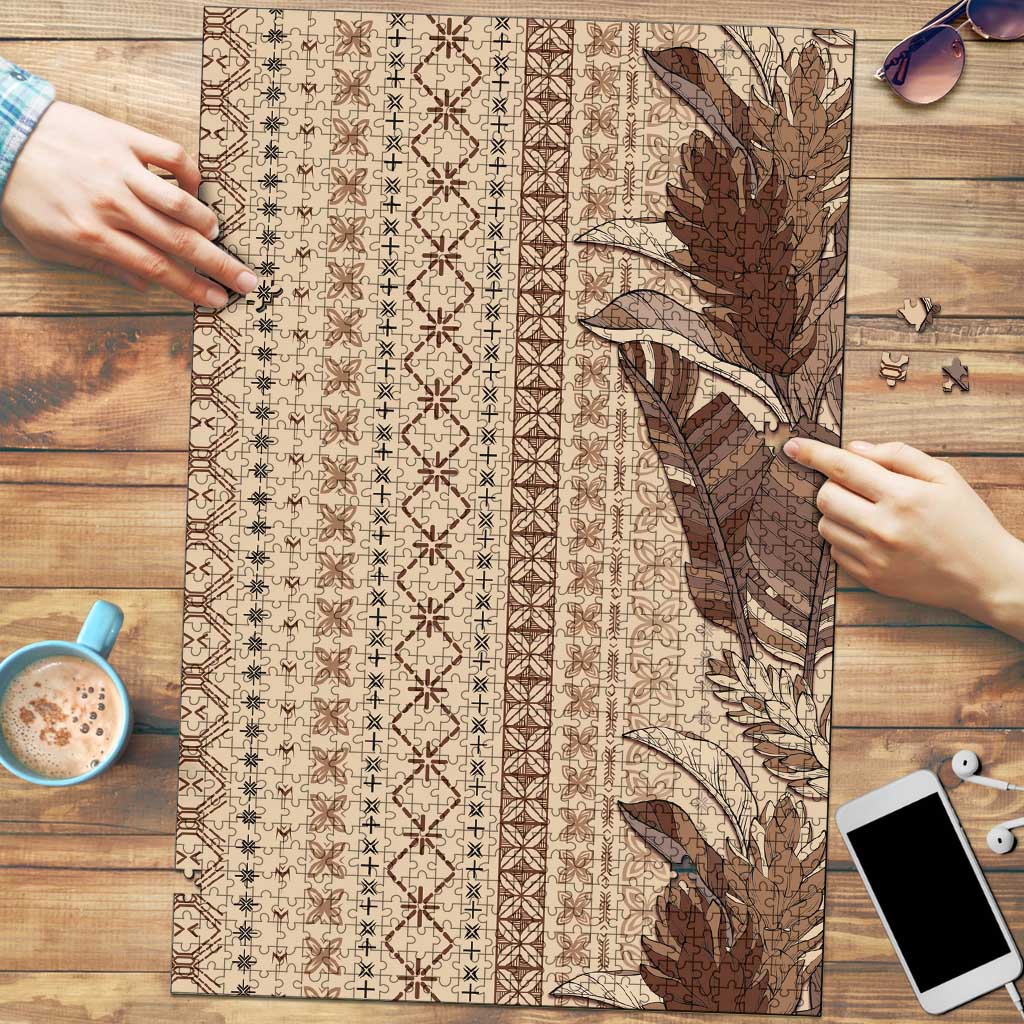 Women's Day Samoa Malu Tattoo Inspired Mix Teuila Puzzle Vintage Tapa LT7 Beige - Polynesian Pride