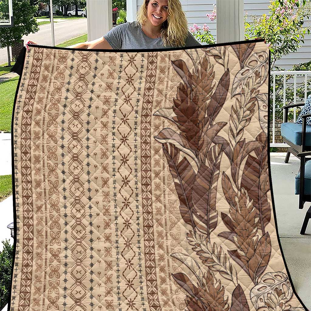 Women's Day Samoa Malu Tattoo Inspired Mix Teuila Quilt Vintage Tapa LT7 Beige - Polynesian Pride