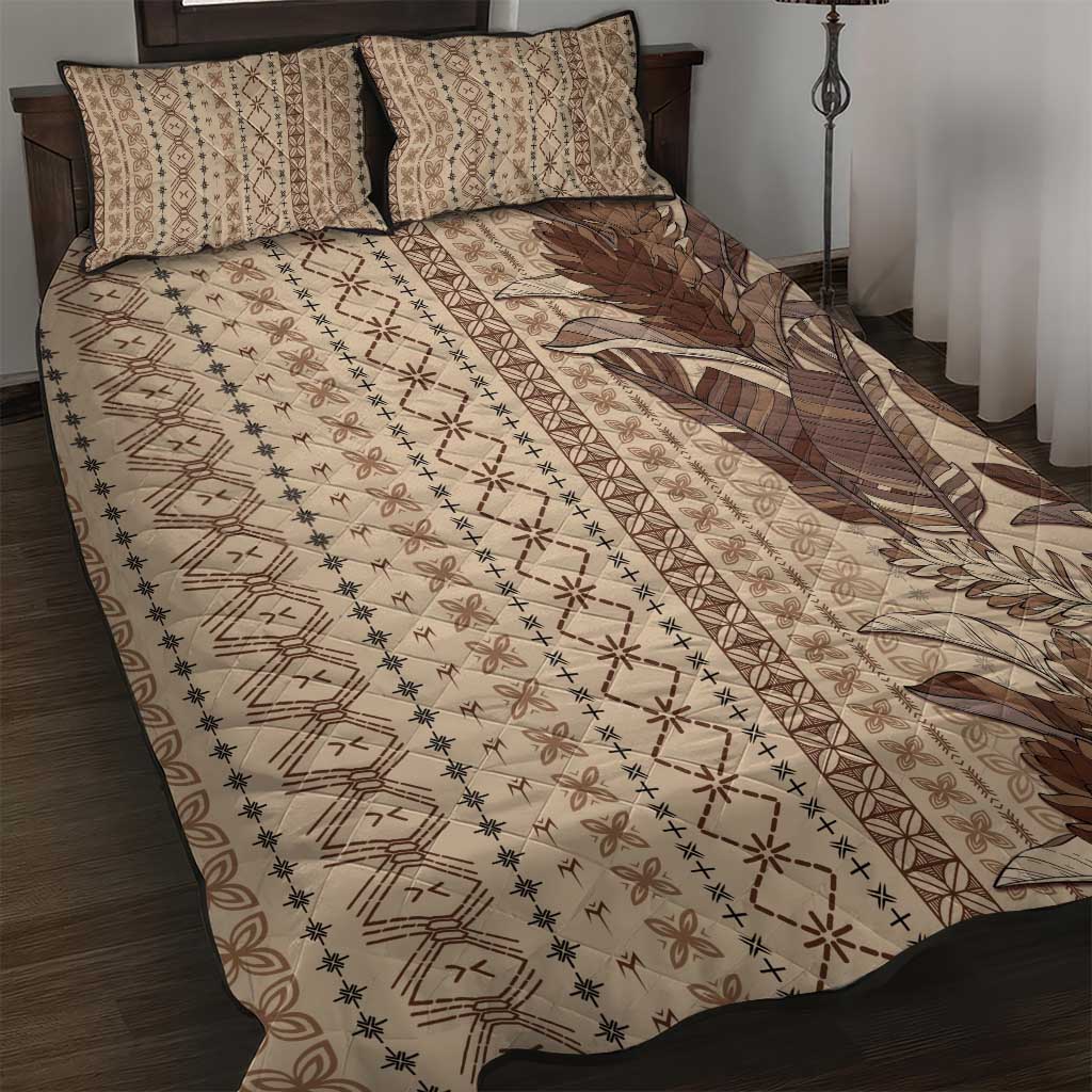 Women's Day Samoa Malu Tattoo Inspired Mix Teuila Quilt Bed Set Vintage Tapa