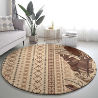 Women's Day Samoa Malu Tattoo Inspired Mix Teuila Round Carpet Vintage Tapa LT7 - Polynesian Pride