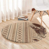 Women's Day Samoa Malu Tattoo Inspired Mix Teuila Round Carpet Vintage Tapa LT7 - Polynesian Pride