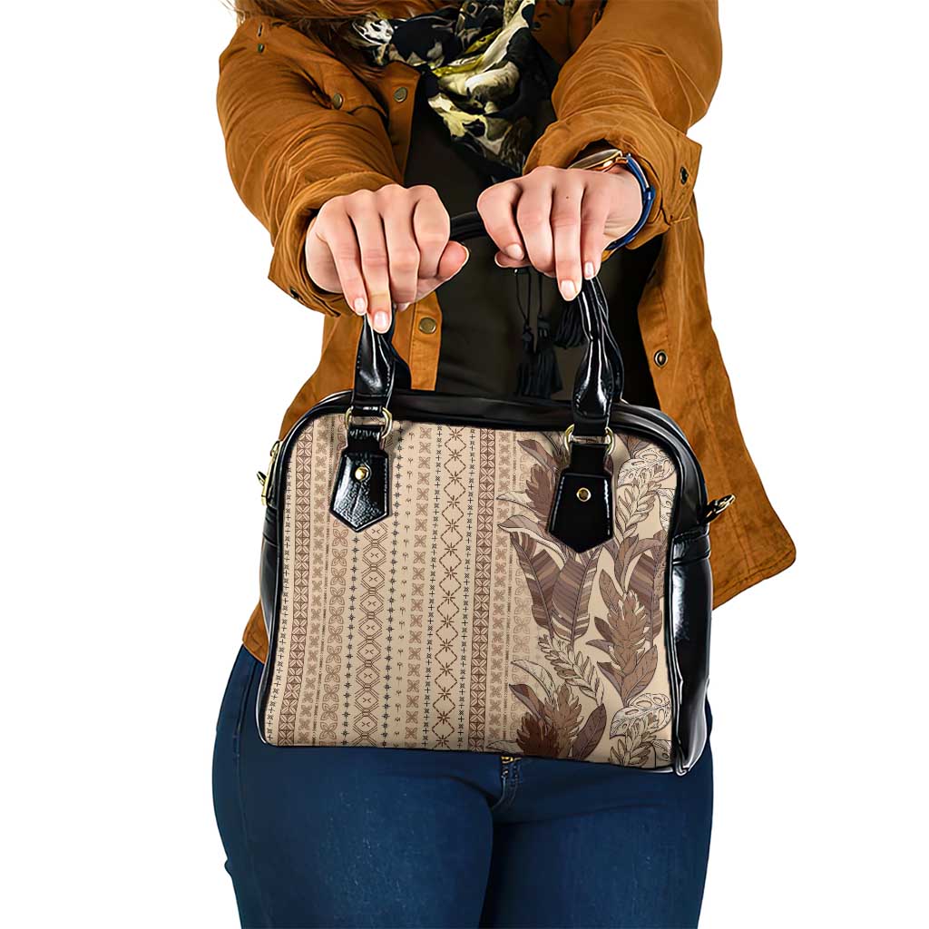 Women's Day Samoa Malu Tattoo Inspired Mix Teuila Shoulder Handbag Vintage Tapa LT7 One Size Beige - Polynesian Pride