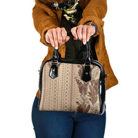 Women's Day Samoa Malu Tattoo Inspired Mix Teuila Shoulder Handbag Vintage Tapa LT7 One Size Beige - Polynesian Pride