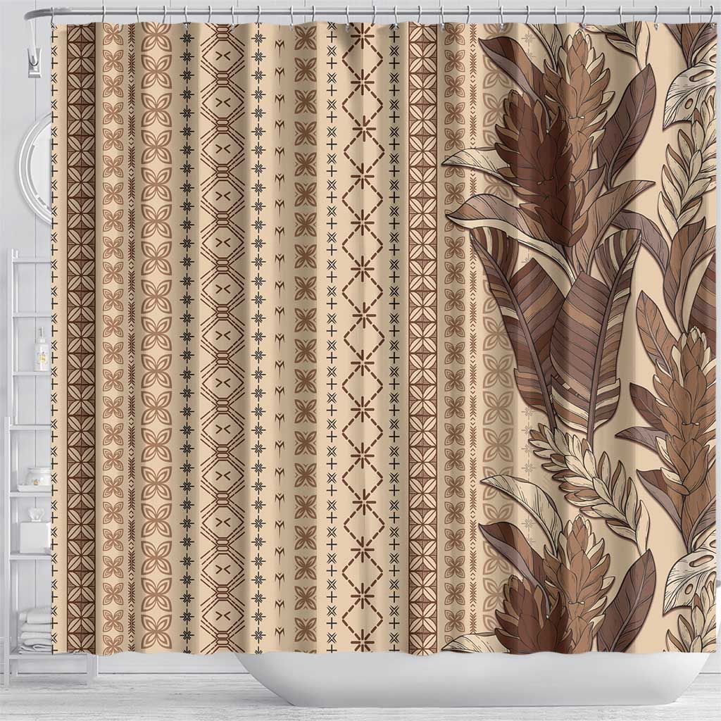 Women's Day Samoa Malu Tattoo Inspired Mix Teuila Shower Curtain Vintage Tapa