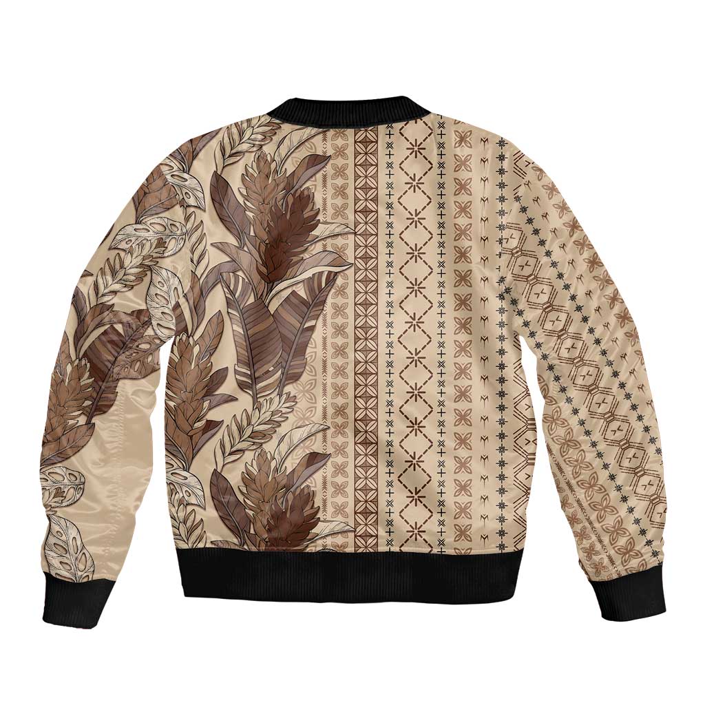 Women's Day Samoa Malu Tattoo Inspired Mix Teuila Sleeve Zip Bomber Jacket Vintage Tapa