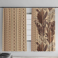 Women's Day Samoa Malu Tattoo Inspired Mix Teuila Window Curtain Vintage Tapa
