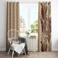 Women's Day Samoa Malu Tattoo Inspired Mix Teuila Window Curtain Vintage Tapa