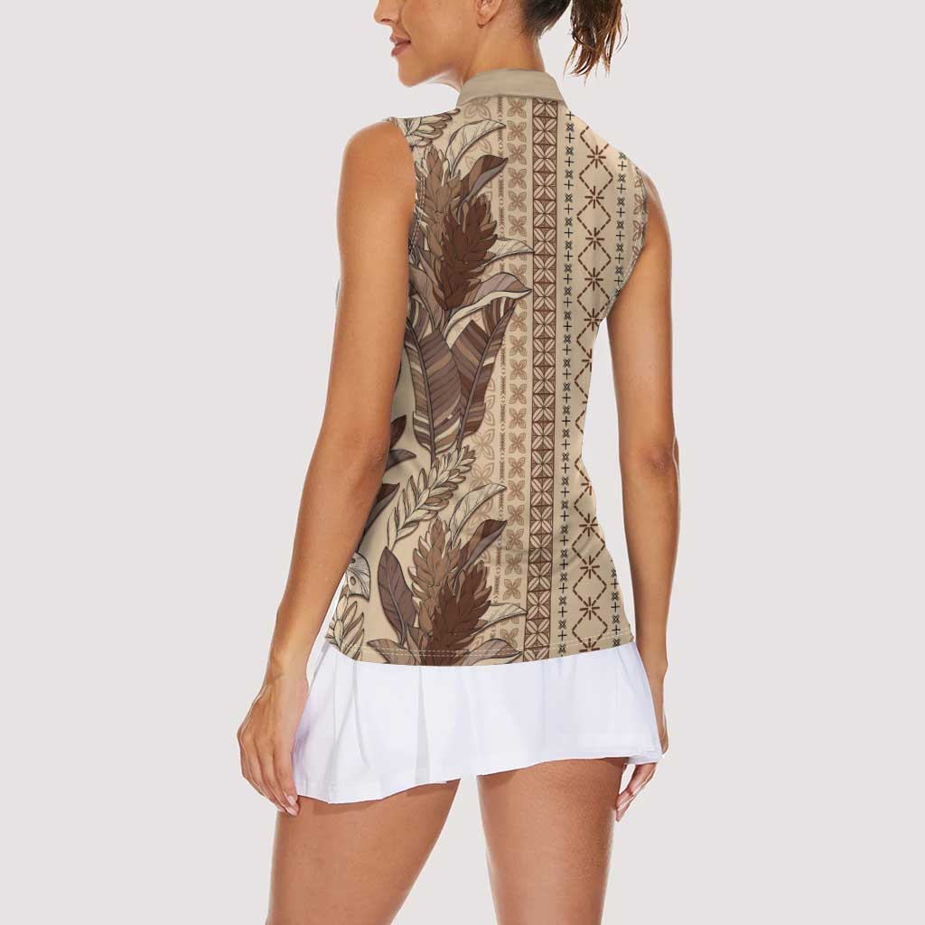Women's Day Samoa Malu Tattoo Inspired Mix Teuila Women Sleeveless Polo Shirt Vintage Tapa