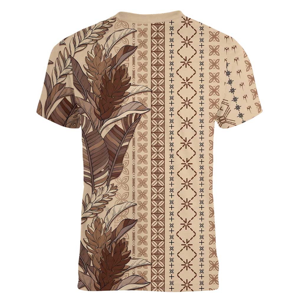 Women's Day Samoa Malu Tattoo Inspired Mix Teuila Women V-Neck T-Shirt Vintage Tapa