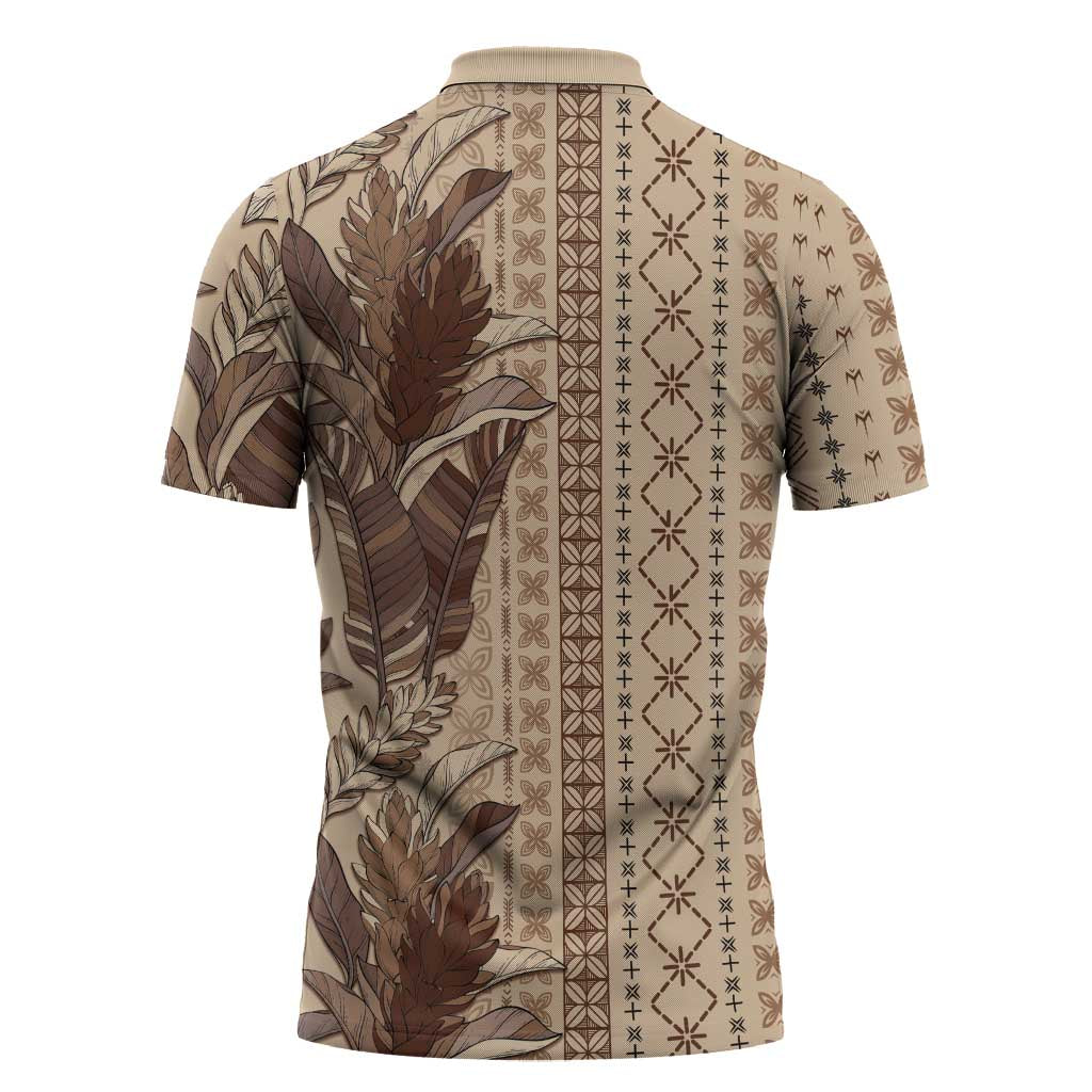Women's Day Samoa Malu Tattoo Inspired Mix Teuila Zipper Polo Shirt Vintage Tapa LT7 - Polynesian Pride