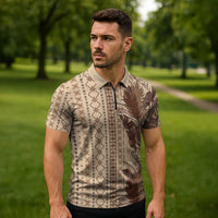 Women's Day Samoa Malu Tattoo Inspired Mix Teuila Zipper Polo Shirt Vintage Tapa LT7 - Polynesian Pride