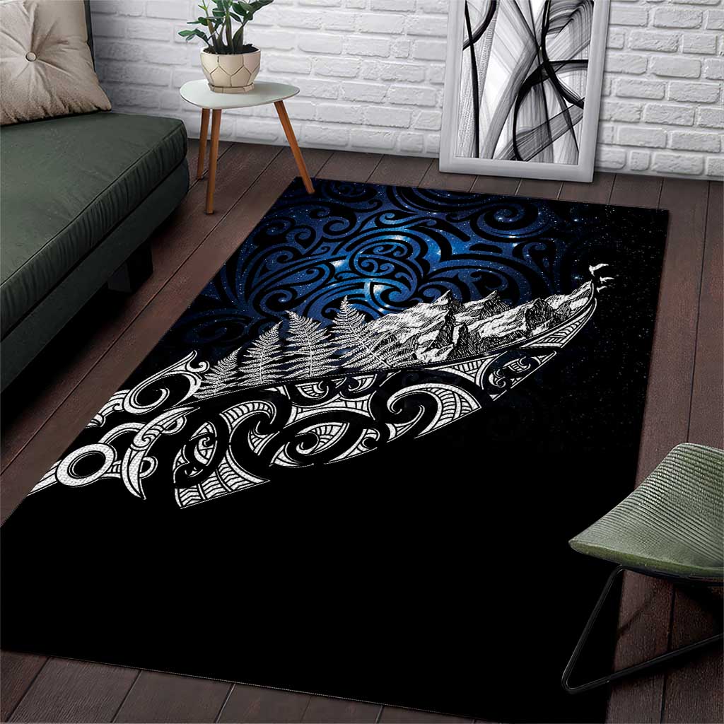 Maori Matariki Area Rug Landscape Styled Fern - Galaxy