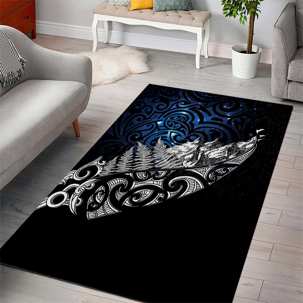 Maori Matariki Area Rug Landscape Styled Fern - Galaxy