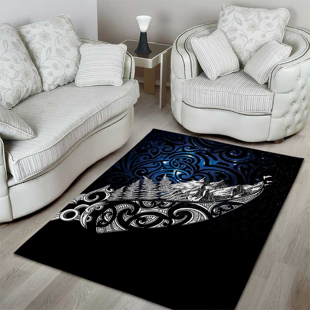 Maori Matariki Area Rug Landscape Styled Fern - Galaxy