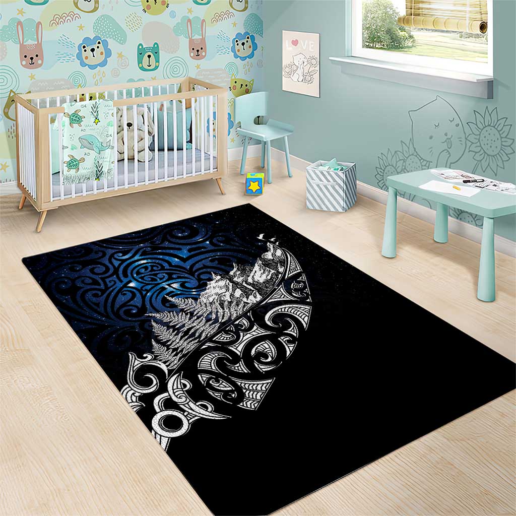 Maori Matariki Area Rug Landscape Styled Fern - Galaxy