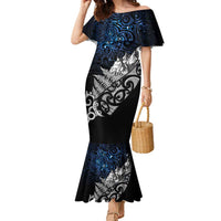Maori Matariki Family Matching Mermaid Dress and Hawaiian Shirt Landscape Styled Fern - Galaxy