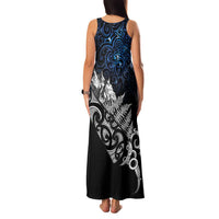 Maori Matariki Family Matching Tank Maxi Dress and Hawaiian Shirt Landscape Styled Fern - Galaxy