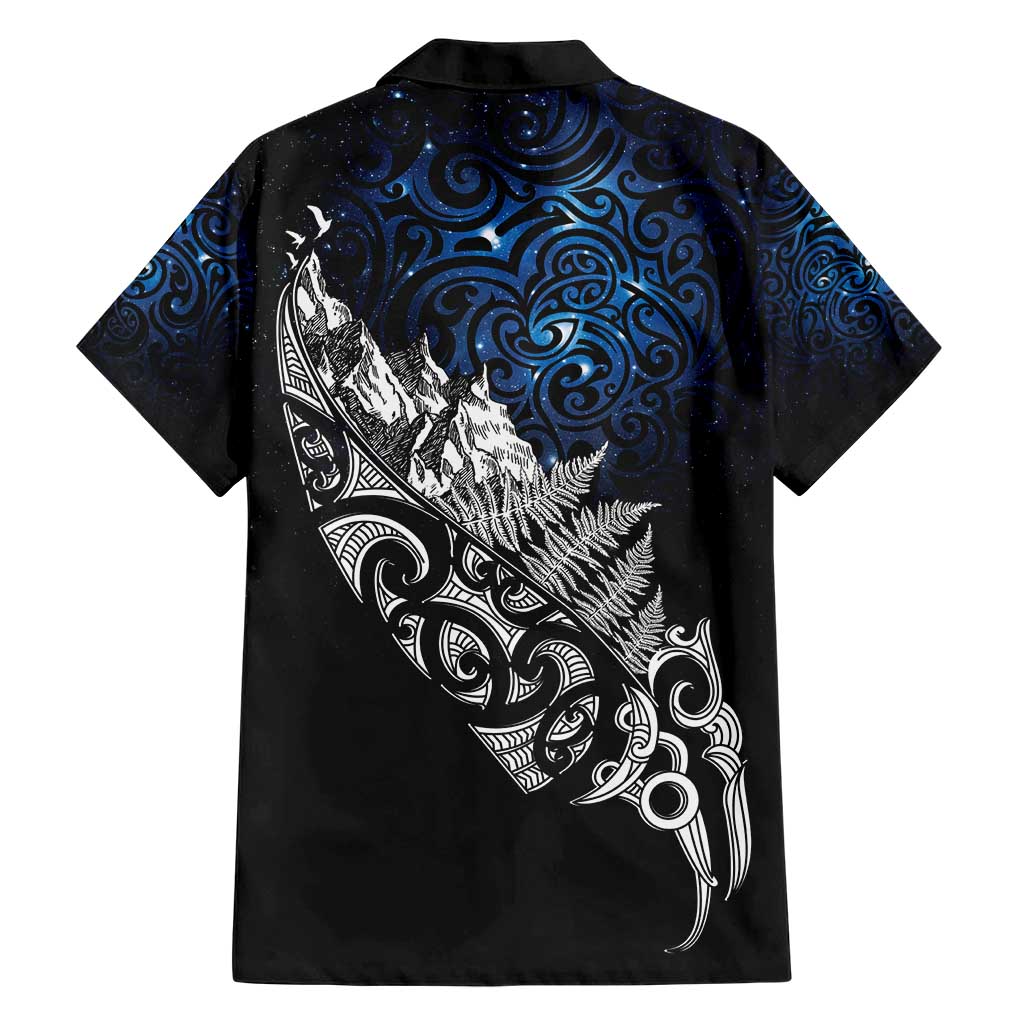 Maori Matariki Hawaiian Shirt Landscape Styled Fern - Galaxy