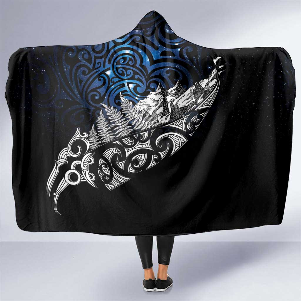 Maori Matariki Hooded Blanket Landscape Styled Fern - Galaxy