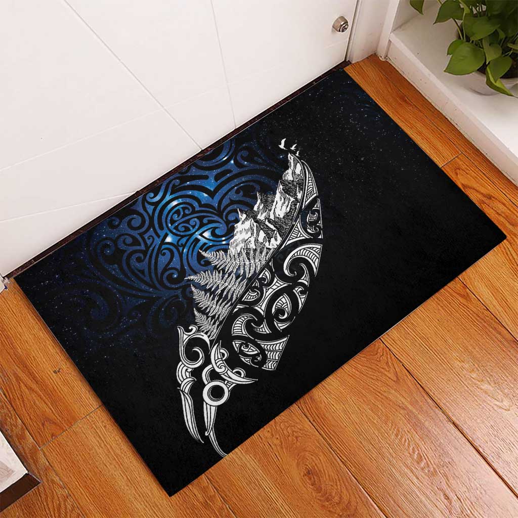 Maori Matariki Rubber Doormat Landscape Styled Fern - Galaxy