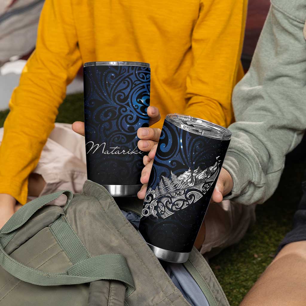Maori Matariki Tumbler Cup Landscape Styled Fern - Galaxy