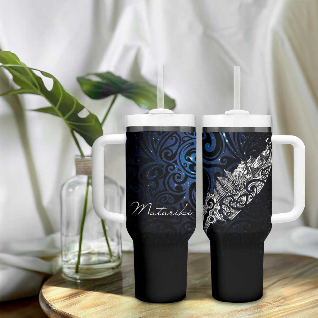 Maori Matariki Tumbler With Handle Landscape Styled Fern - Galaxy