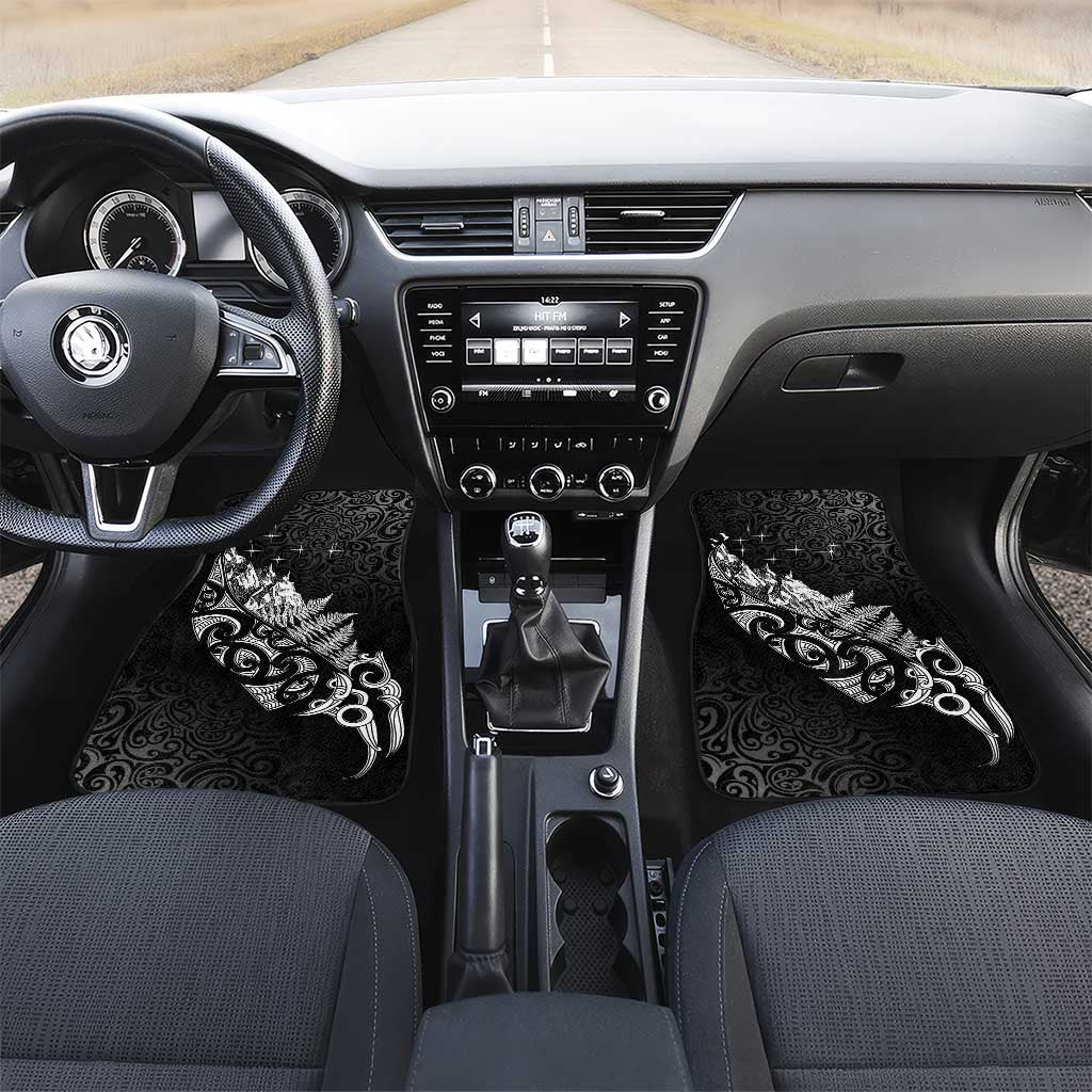 Maori Matariki Car Mats Landscape Styled Fern - Monochrome