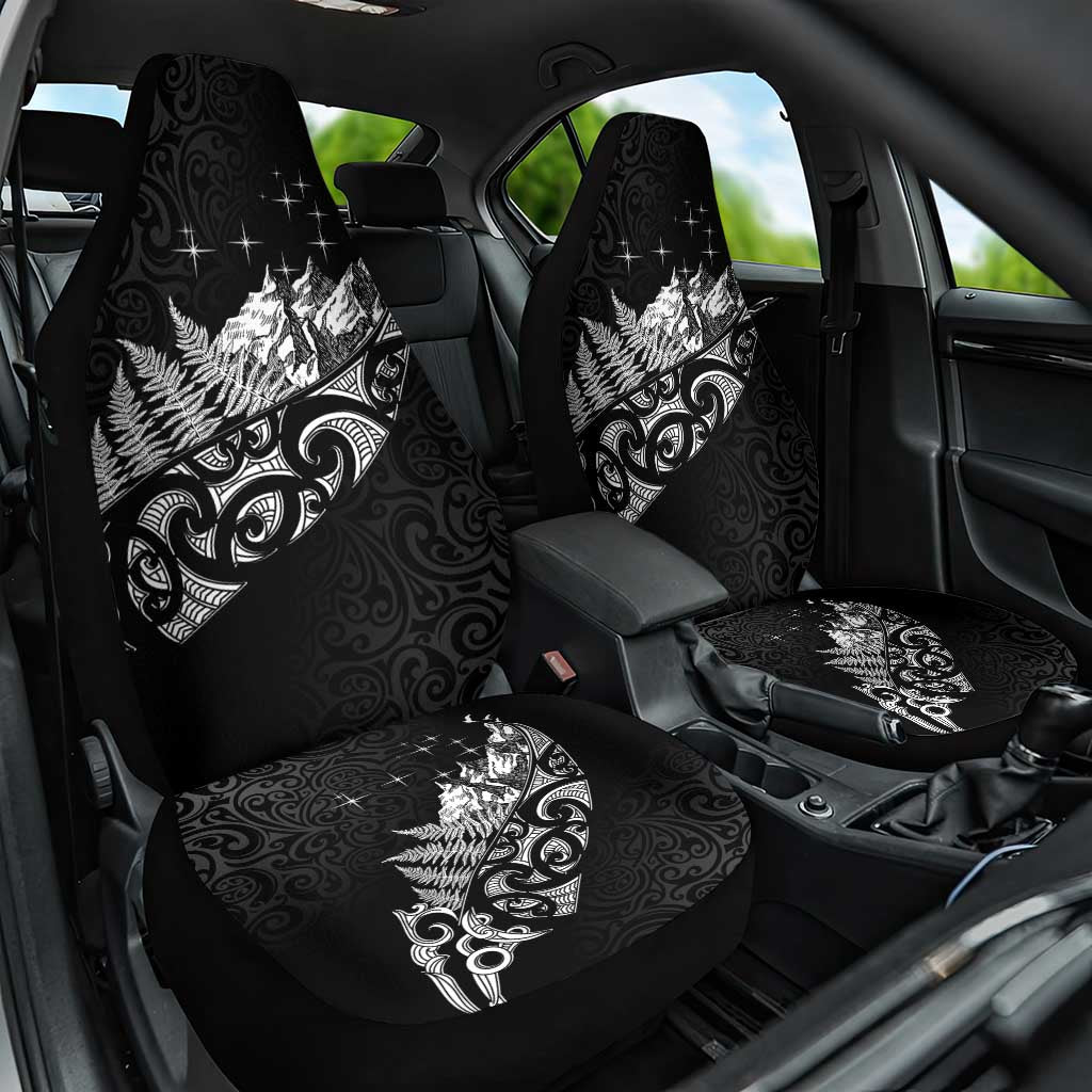 Maori Matariki Car Seat Cover Landscape Styled Fern - Monochrome