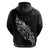 Maori Matariki Hoodie Landscape Styled Fern - Monochrome