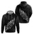 Maori Matariki Hoodie Landscape Styled Fern - Monochrome