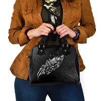 Maori Matariki Shoulder Handbag Landscape Styled Fern - Monochrome