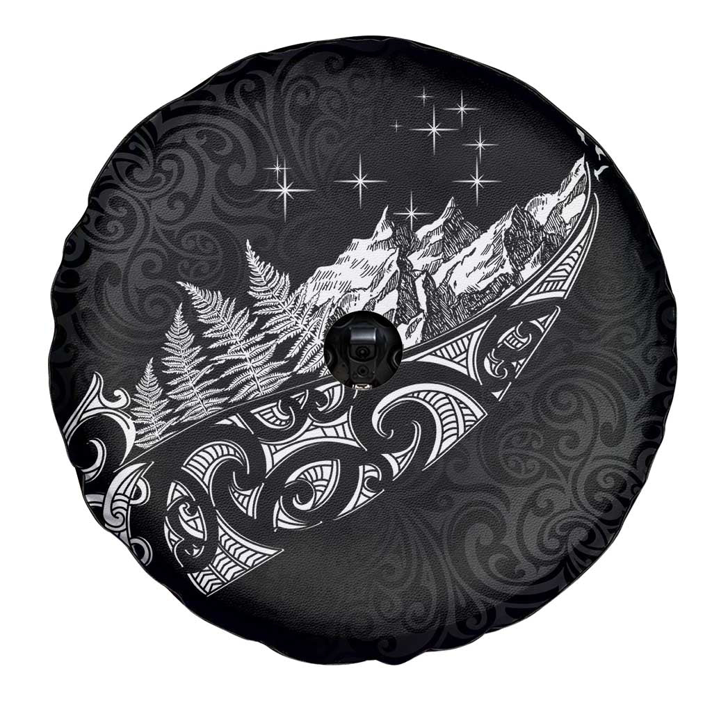 Maori Matariki Spare Tire Cover Landscape Styled Fern - Monochrome