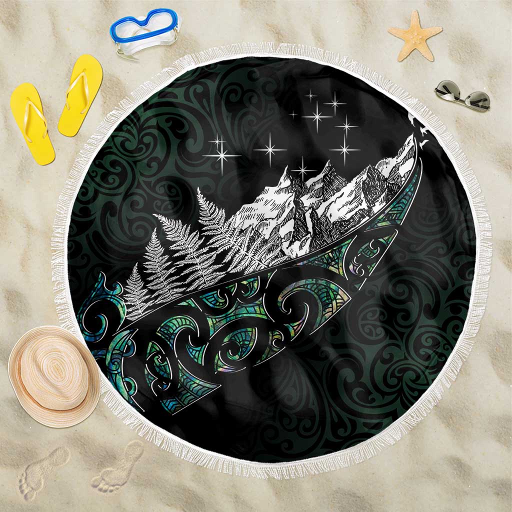 Maori Matariki Beach Blanket Landscape Styled Fern - Paua Shell